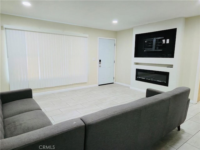 view of tiled living room