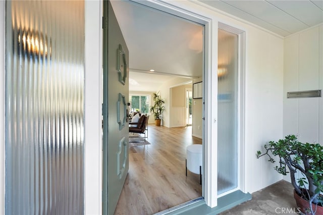 hallway featuring light hardwood / wood-style flooring