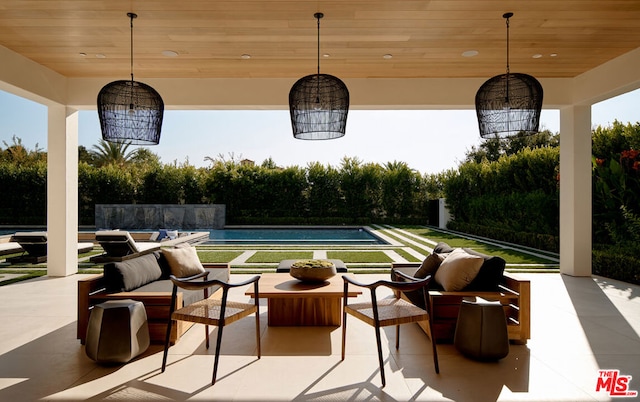 view of patio / terrace with an outdoor living space