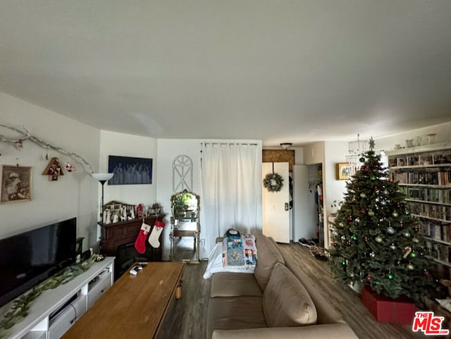 living room featuring hardwood / wood-style flooring