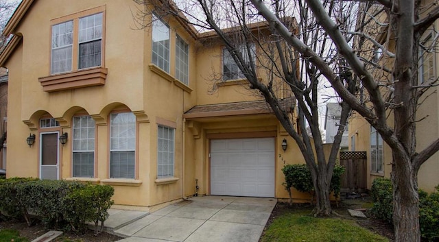 view of front of house with a garage