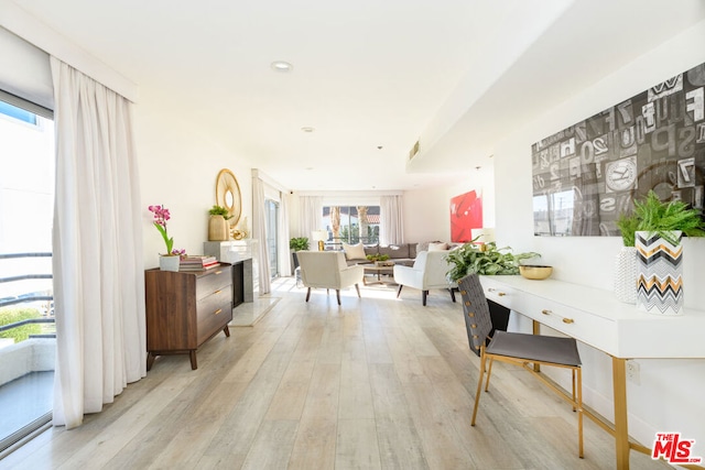 interior space with light wood-type flooring