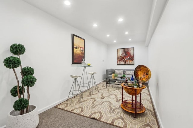 sitting room with carpet