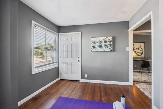 entrance foyer featuring dark hardwood / wood-style floors