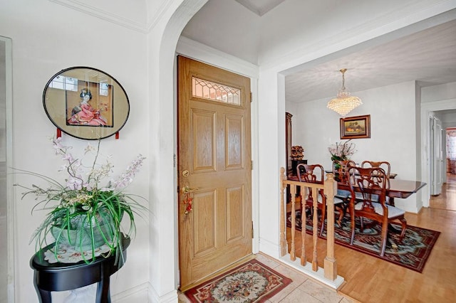 foyer featuring light wood-type flooring