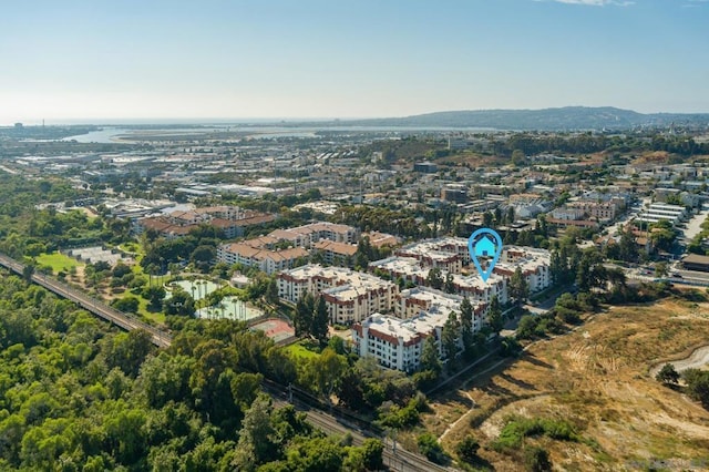 aerial view featuring a mountain view