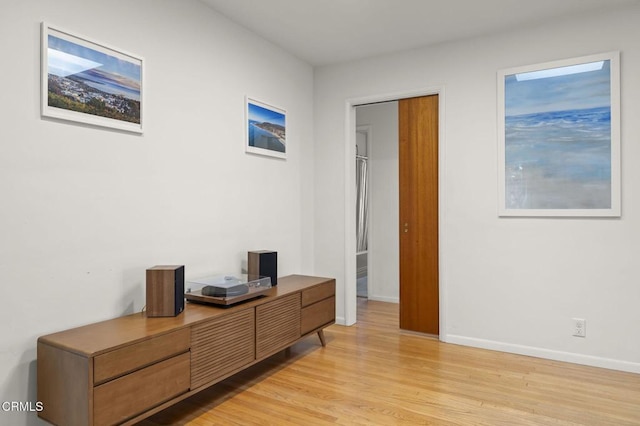 office space featuring light hardwood / wood-style floors