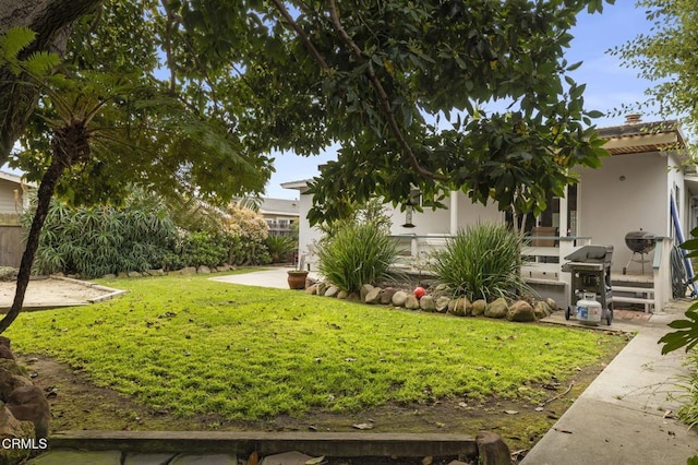 view of yard featuring a patio