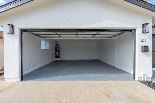 garage with water heater