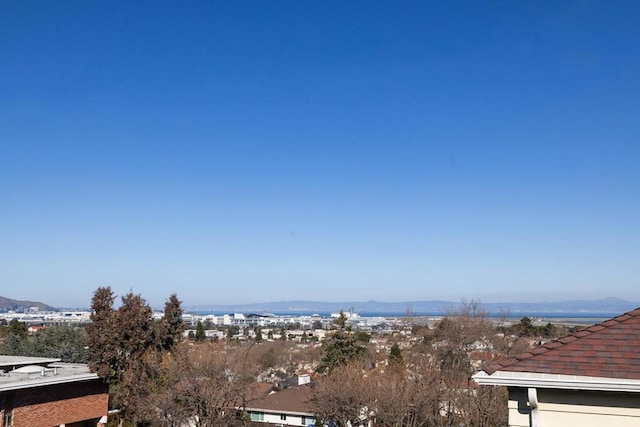 view of water feature with a mountain view