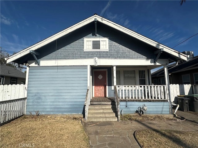 bungalow-style home with covered porch