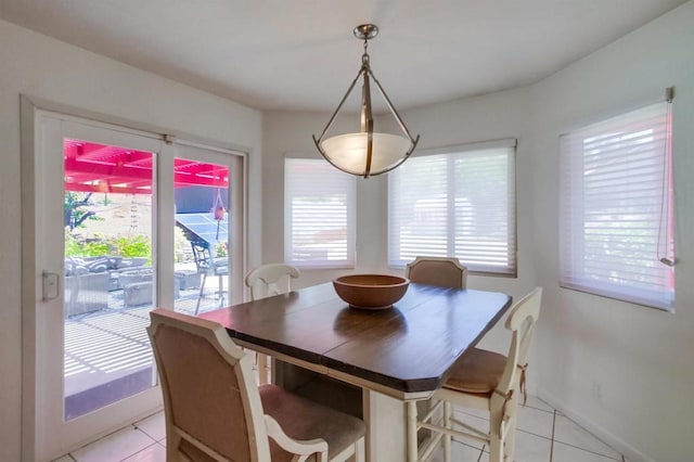 view of tiled dining area