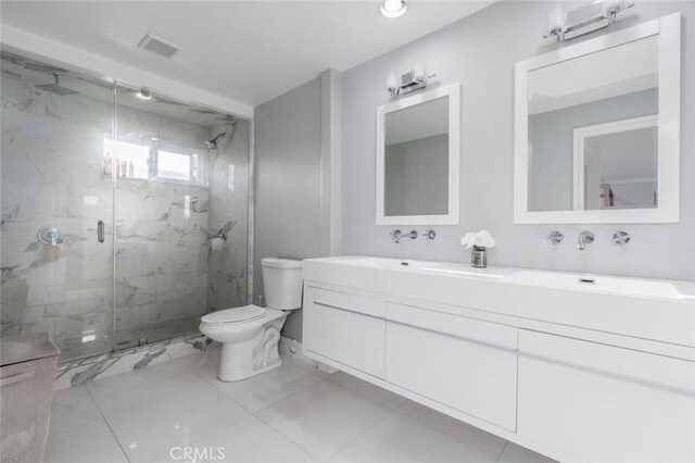 3140 Sumatra Pl, Costa Mesa, CA 92626 - full bath with toilet, a marble finish shower, and double vanity