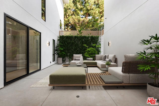 view of patio with an outdoor hangout area