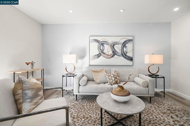 living room featuring hardwood / wood-style floors