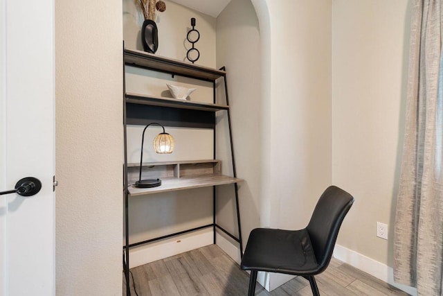 office featuring light hardwood / wood-style floors