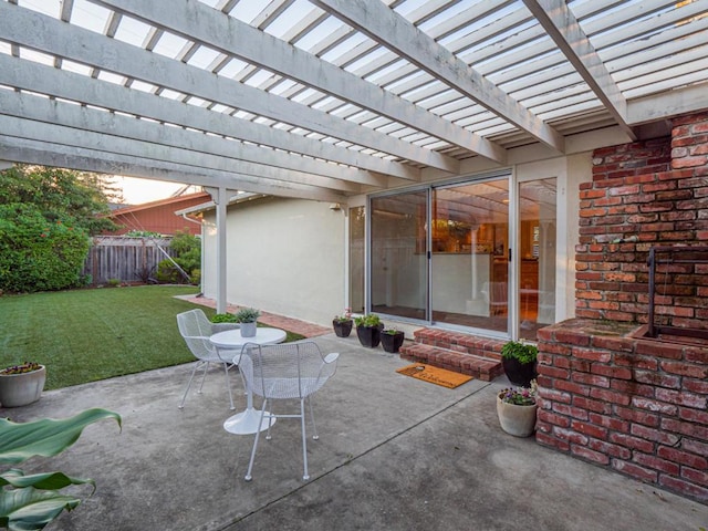 view of patio / terrace featuring a pergola