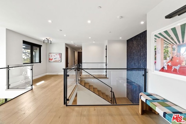 hall featuring light hardwood / wood-style floors