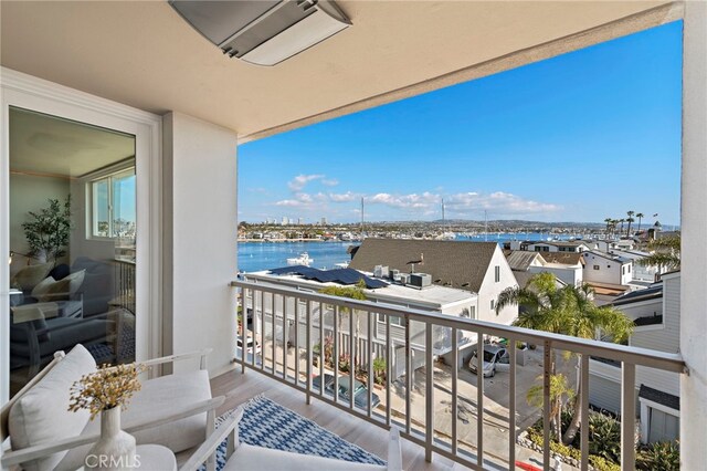 balcony with a water view