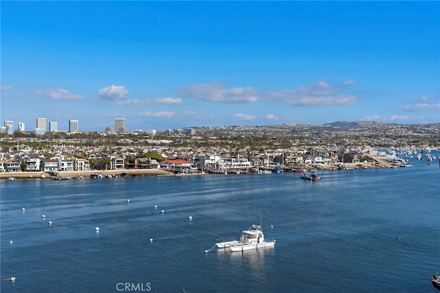 property view of water with a city view