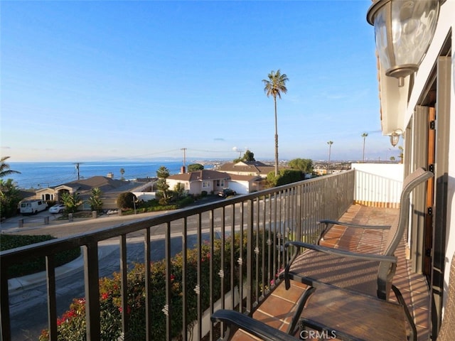 balcony with a water view