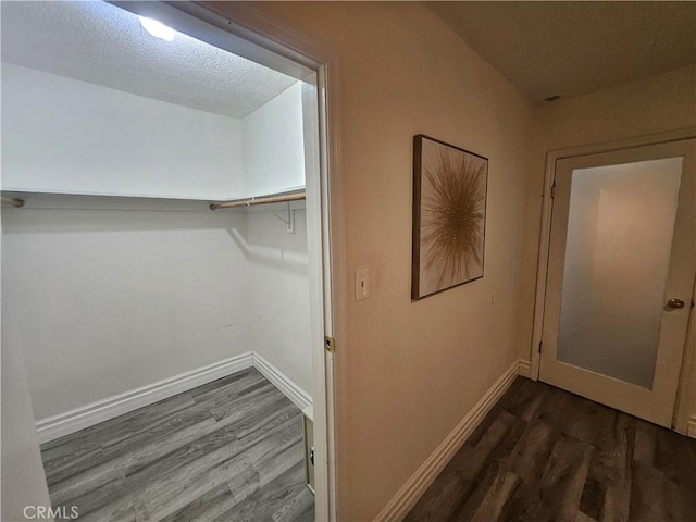 spacious closet featuring hardwood / wood-style floors