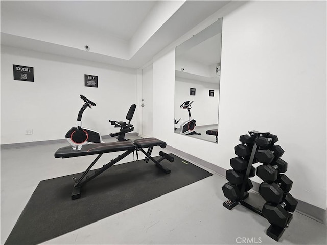 view of workout area