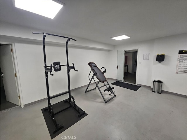 view of workout area