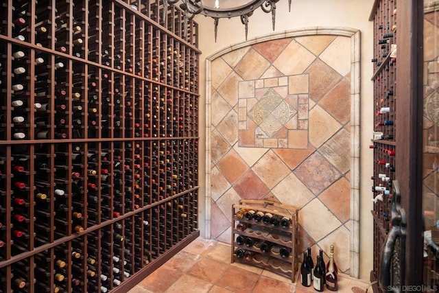 view of wine cellar