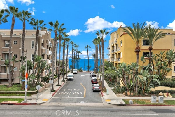 view of road featuring sidewalks and curbs