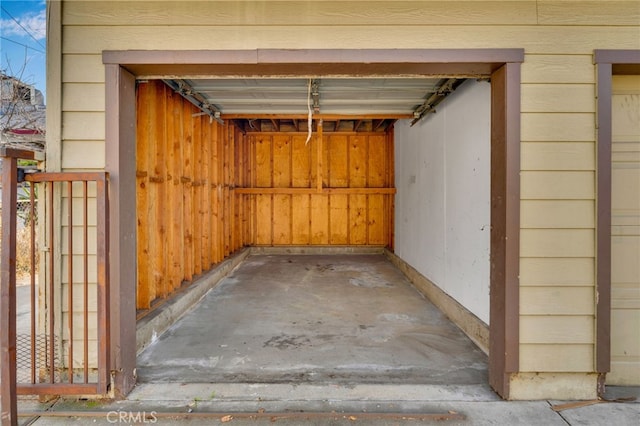 view of garage