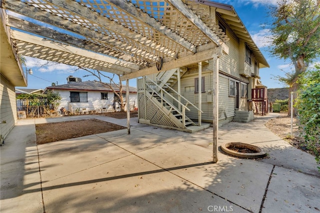 view of patio with a pergola