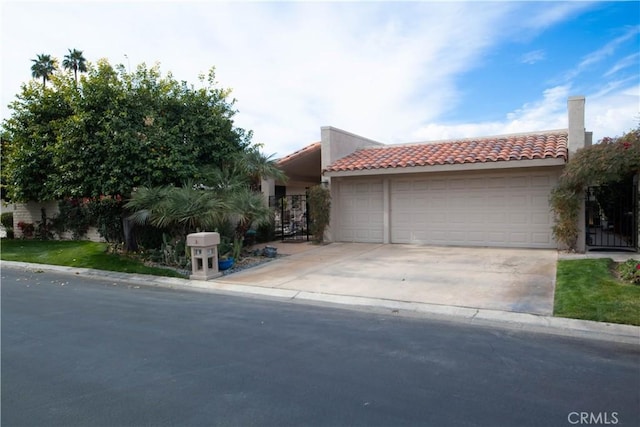 view of front of house with a garage