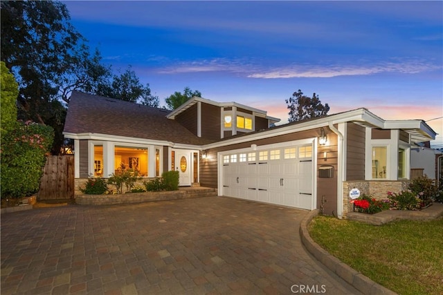 view of front of house featuring a garage