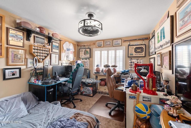 carpeted home office featuring a healthy amount of sunlight