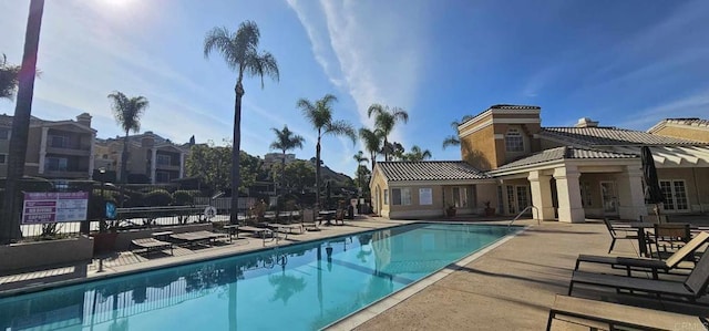 view of pool with a patio area