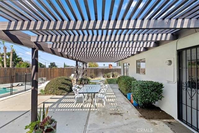 view of patio / terrace featuring a pergola