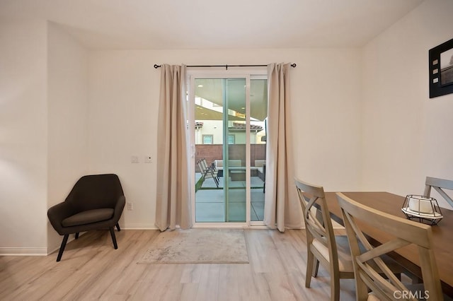 interior space with light hardwood / wood-style flooring