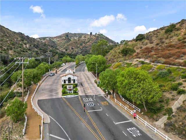 aerial view featuring a mountain view