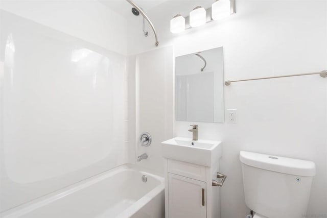 full bathroom with vanity, toilet, and shower / bath combination