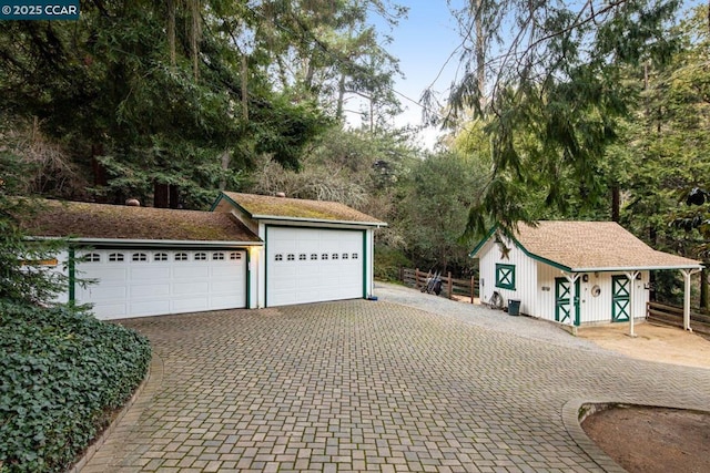 view of garage