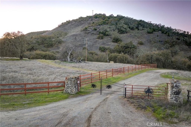 property view of mountains with a rural view