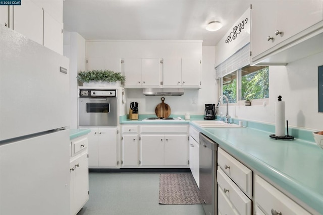 kitchen featuring white cabinetry, sink, and stainless steel appliances