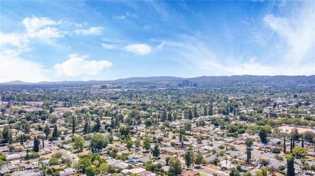 drone / aerial view with a mountain view