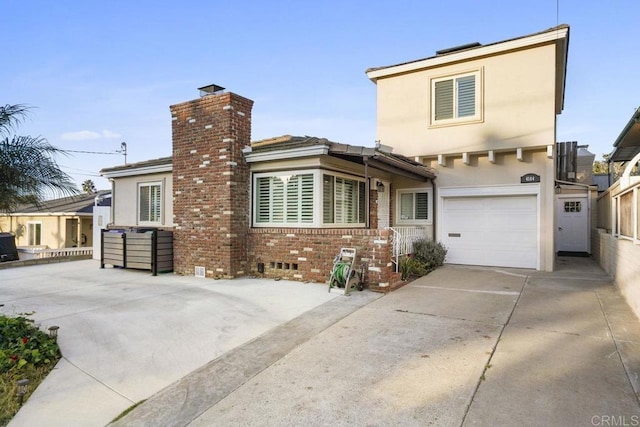 view of property with a garage