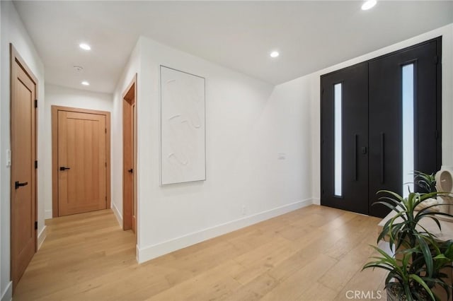 entryway featuring light hardwood / wood-style floors