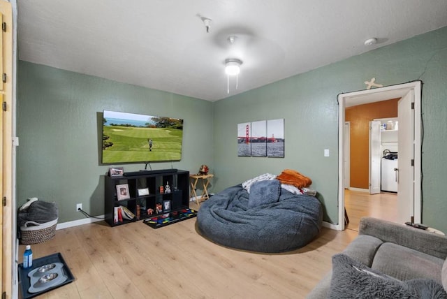 living room with light wood-type flooring