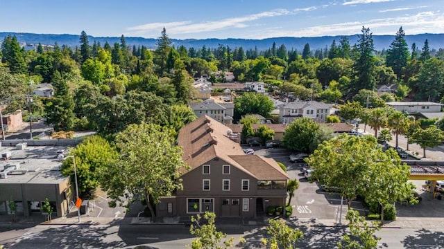 bird's eye view with a mountain view