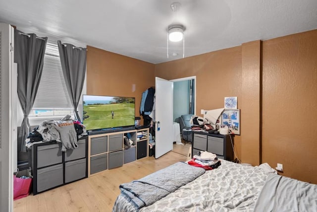 bedroom featuring light hardwood / wood-style flooring