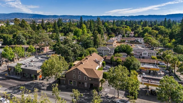 drone / aerial view with a mountain view